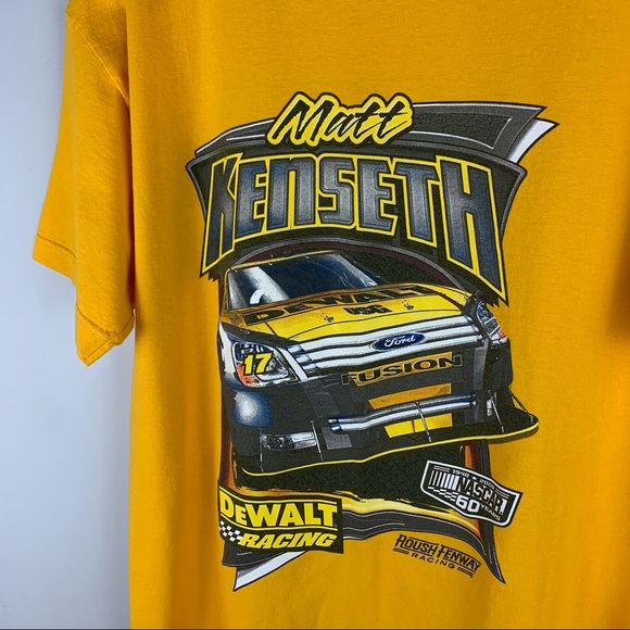Vintage Nascar Racing Matt Kenneth 17 2008 Yellow Crewneck T-Shirt - Picture 2 of 5